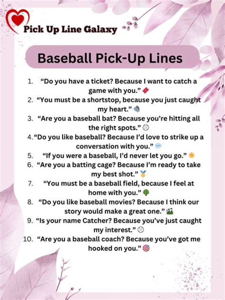 Discover Irresistible Baseball Pick Up Lines