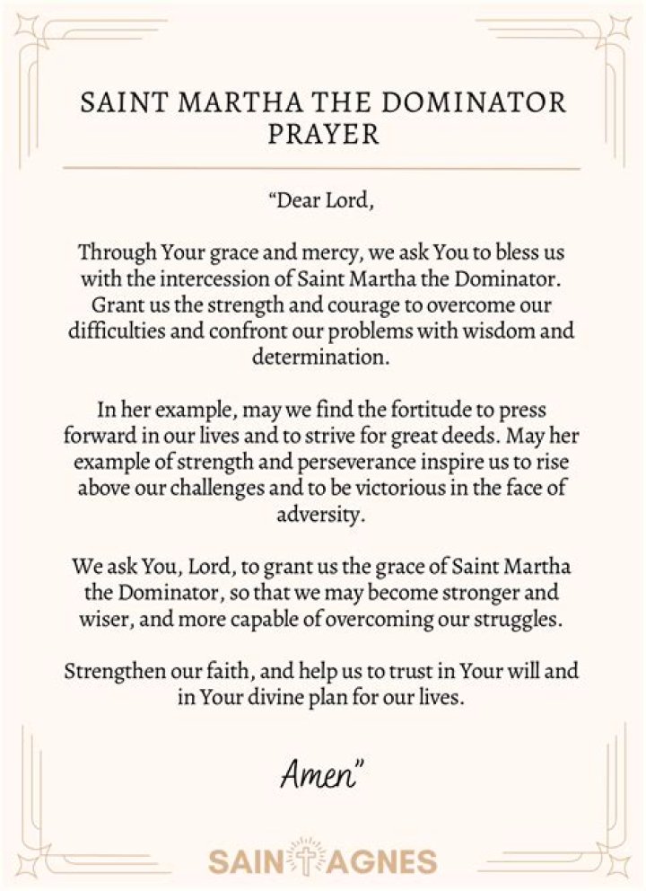 Unveiling The Power Of The Martha The Dominator Prayer For Spiritual Empowerment