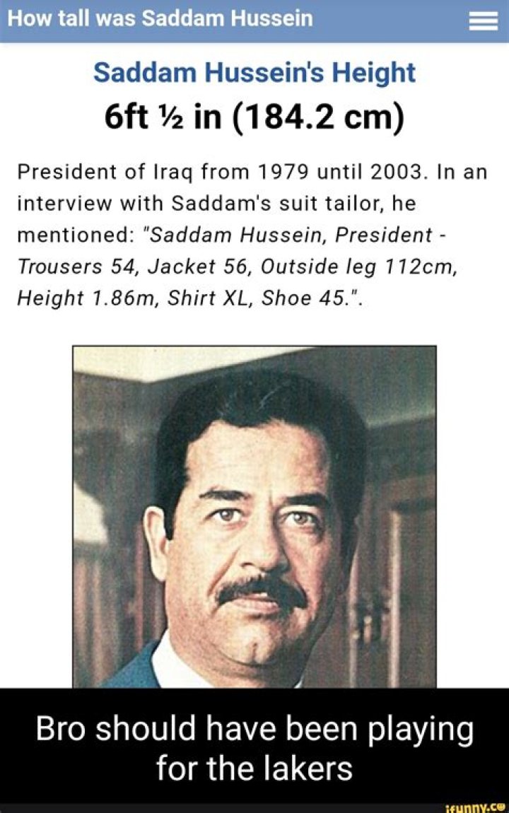 Uncover The Untold Truth: Saddam Hussein's Height Revealed