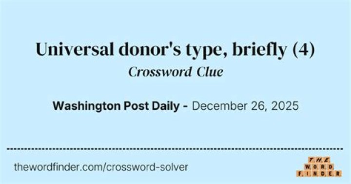 Unraveling The Secrets: Universal Donor Type Crossword